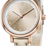 SHENGKE Women's Watch Leather Band Luxury Watches for Women Waterproof reloj para Mujer